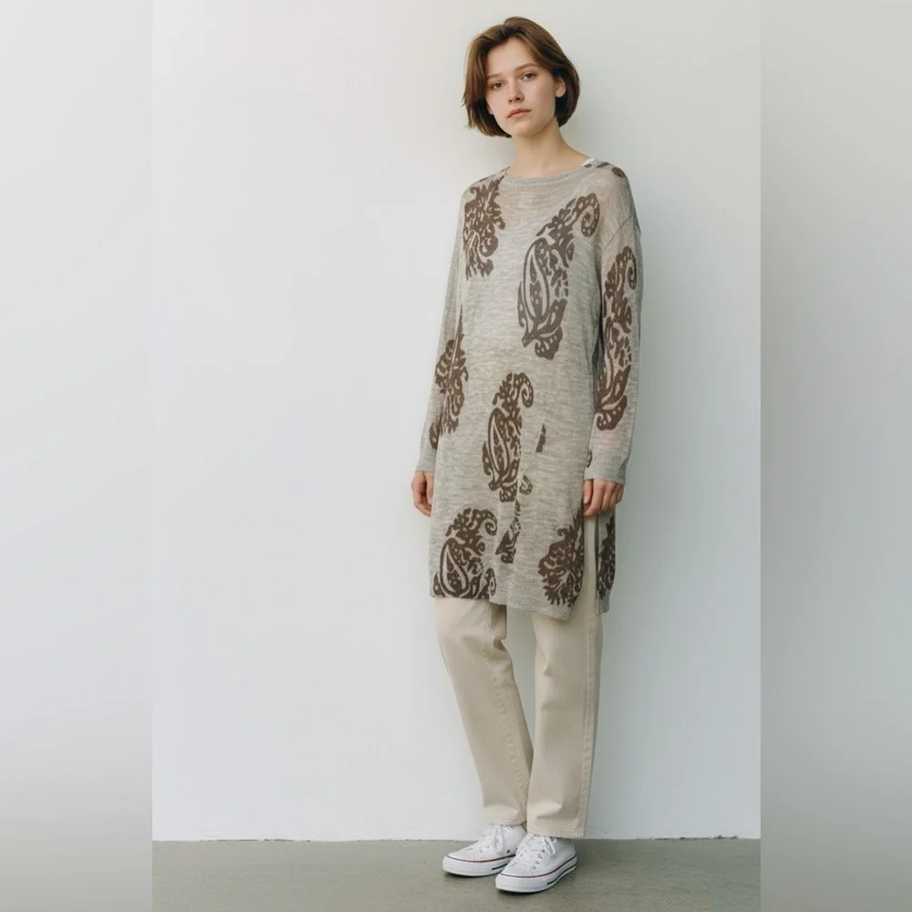 Dries Van Noten grey alpaca and wool blend knit dress - Picture 2 of 12